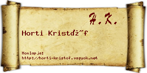 Horti Kristóf névjegykártya