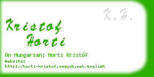 kristof horti business card